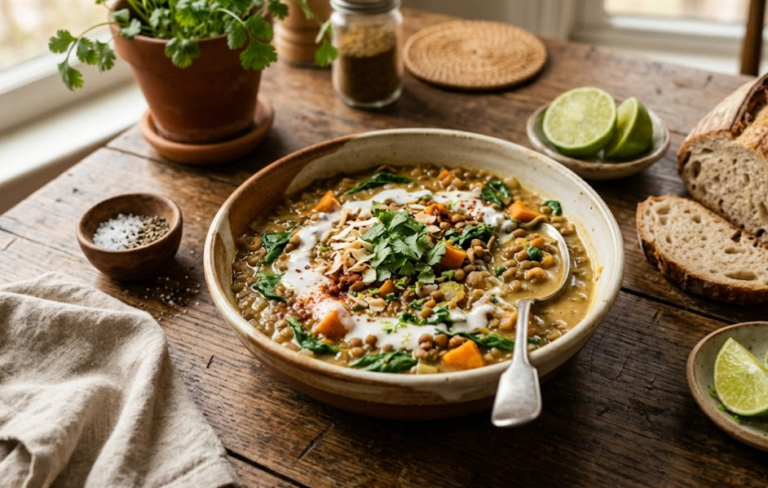 Creamy Coconut Lentil Spinach Stew